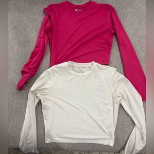 Amazon Women's Long Sleeve Tops - Fuchsia and Ivory